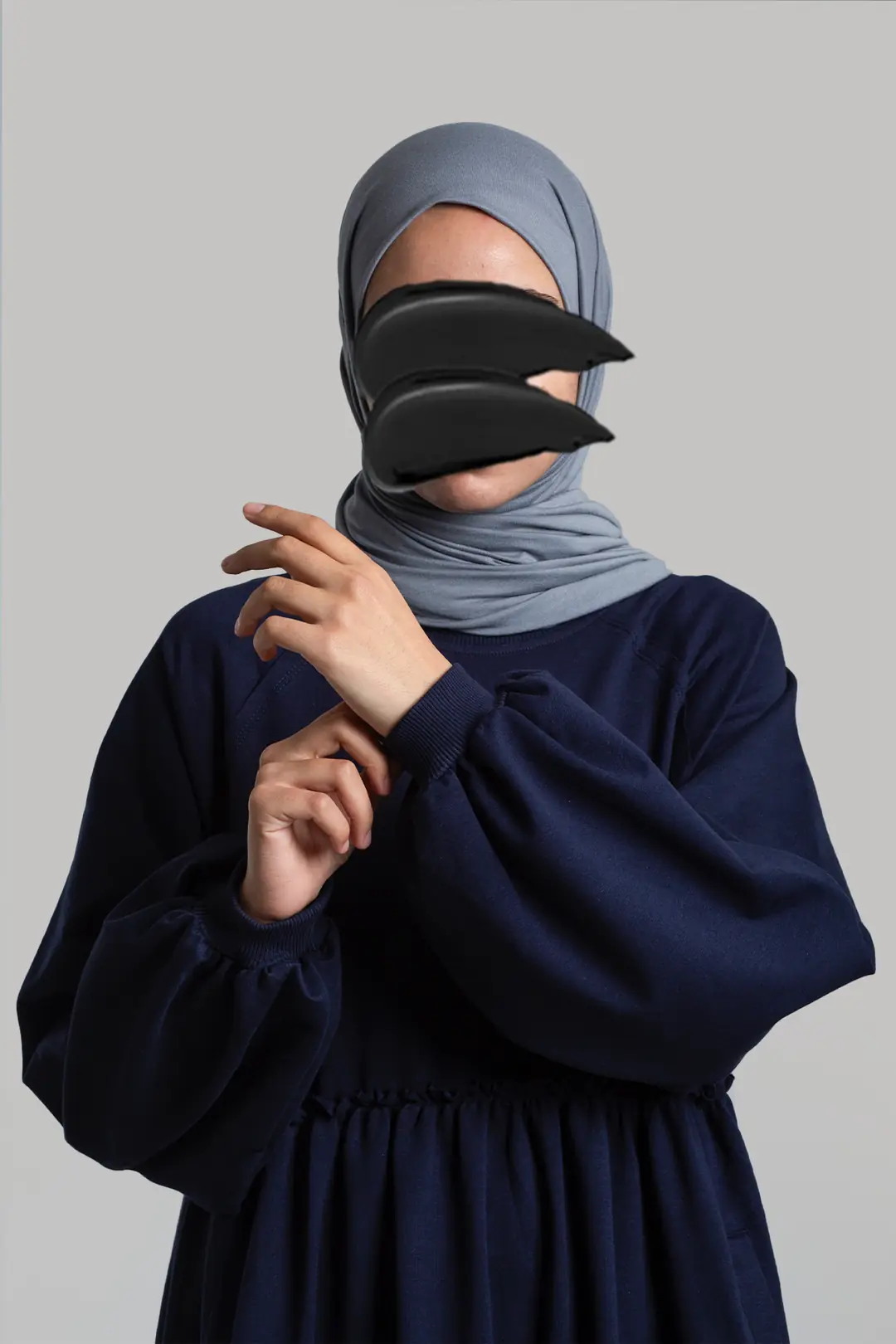 Oversize Sweat Elbise Lacivert 3