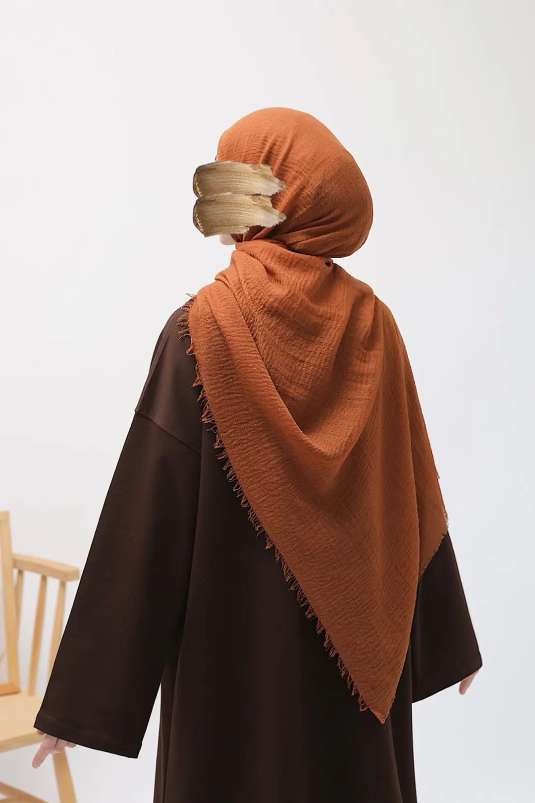 Crinkle Shawl Cinnamon 3