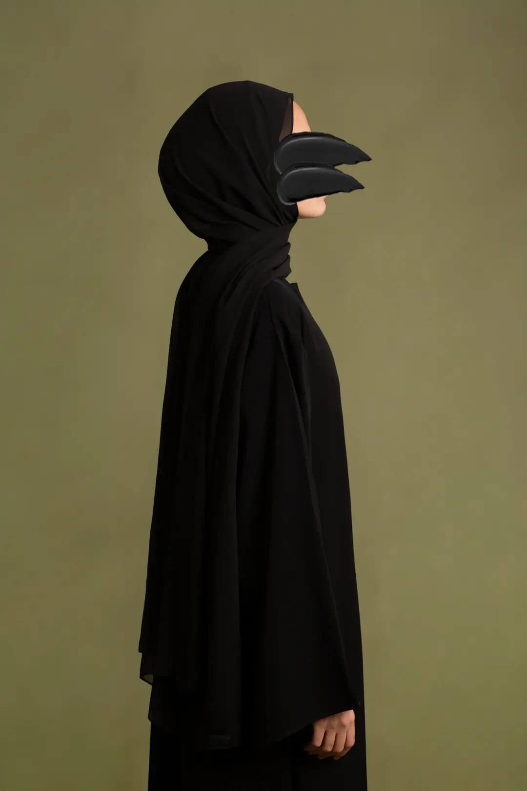 Dubai Silk Abaya Set Black 7