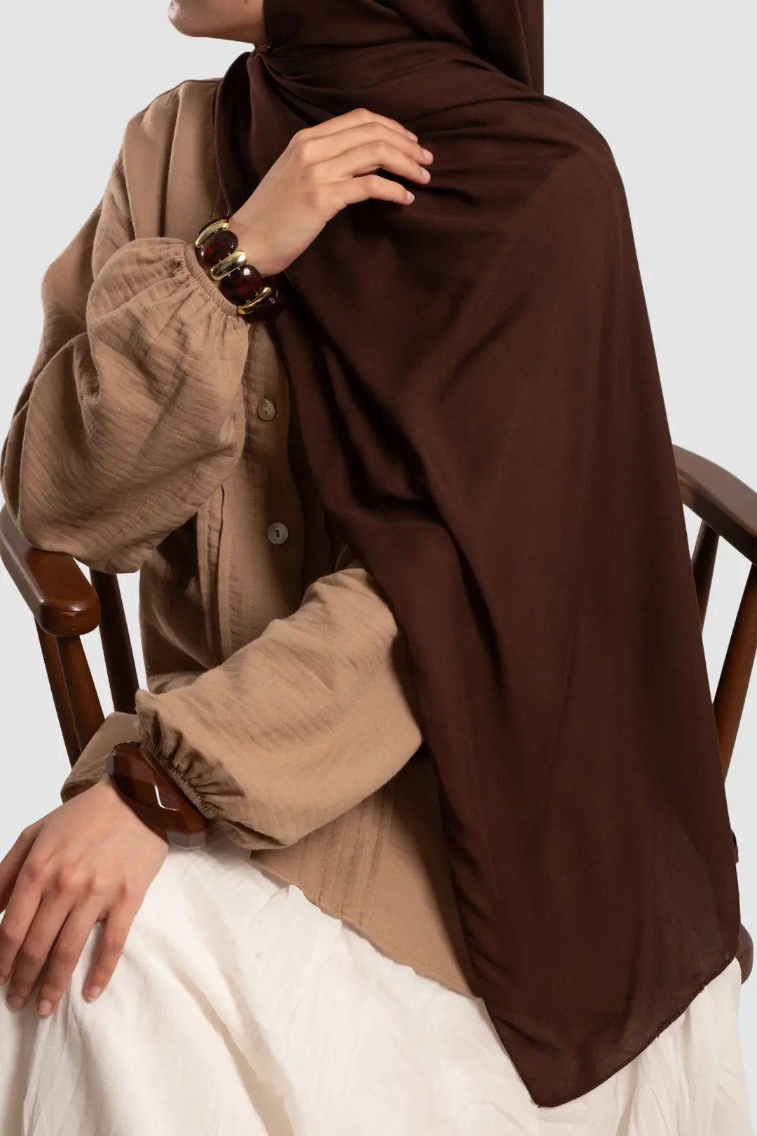 Soft Viscose Scarf, Dark Brown 3