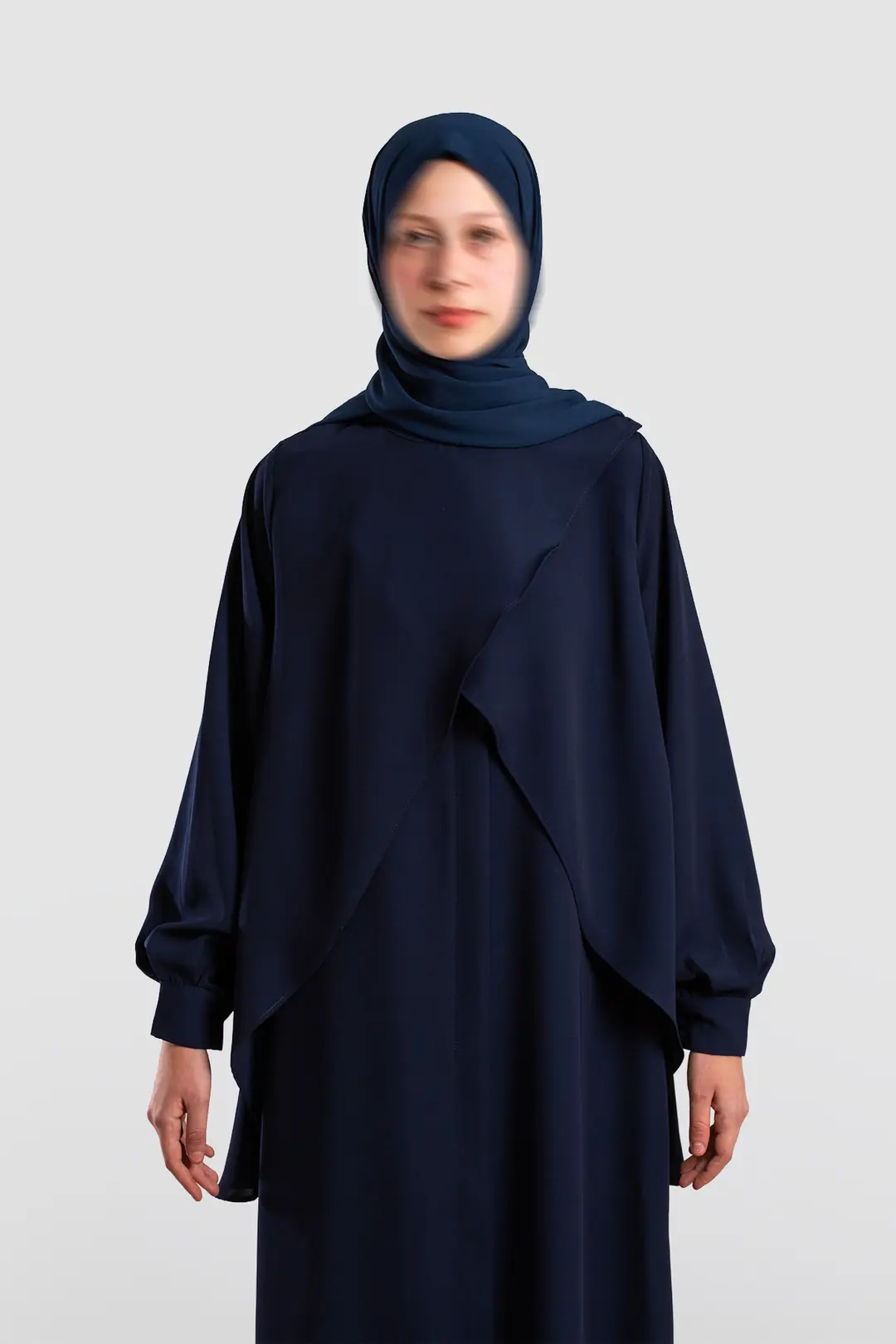 Navy Blue Zippered Ferace 4