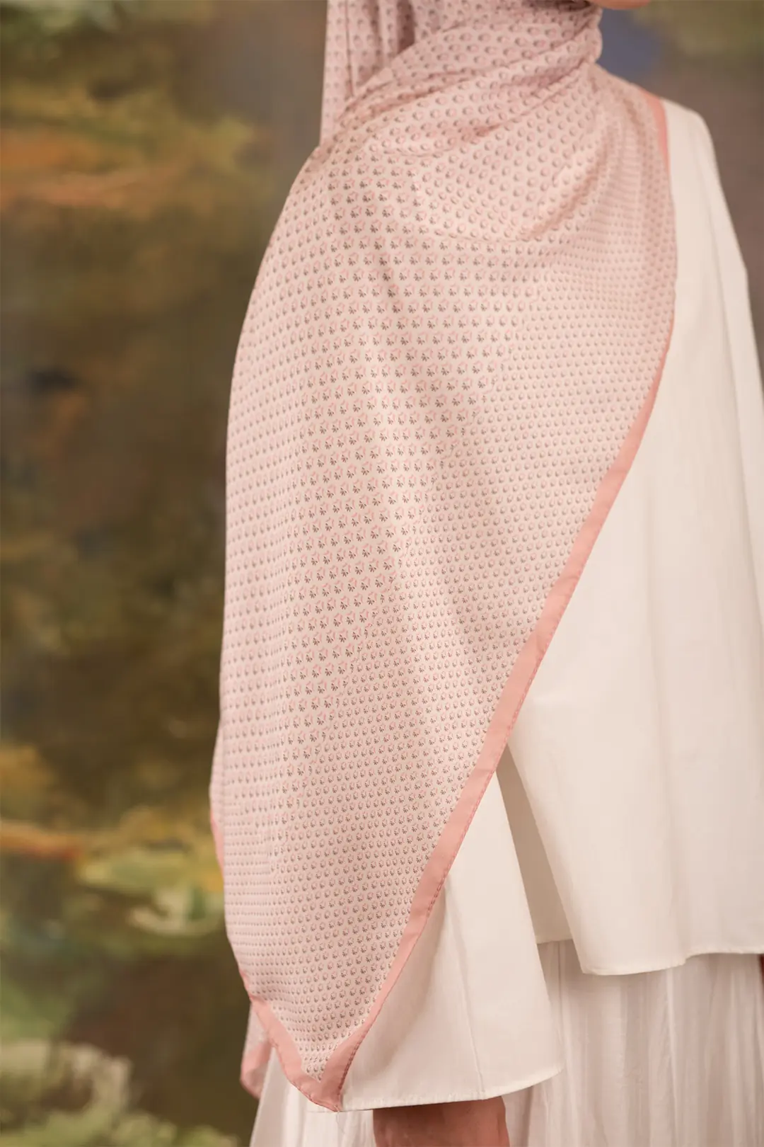 Pudra Buharı Desenli Soft Şal Şeker Pembe 3