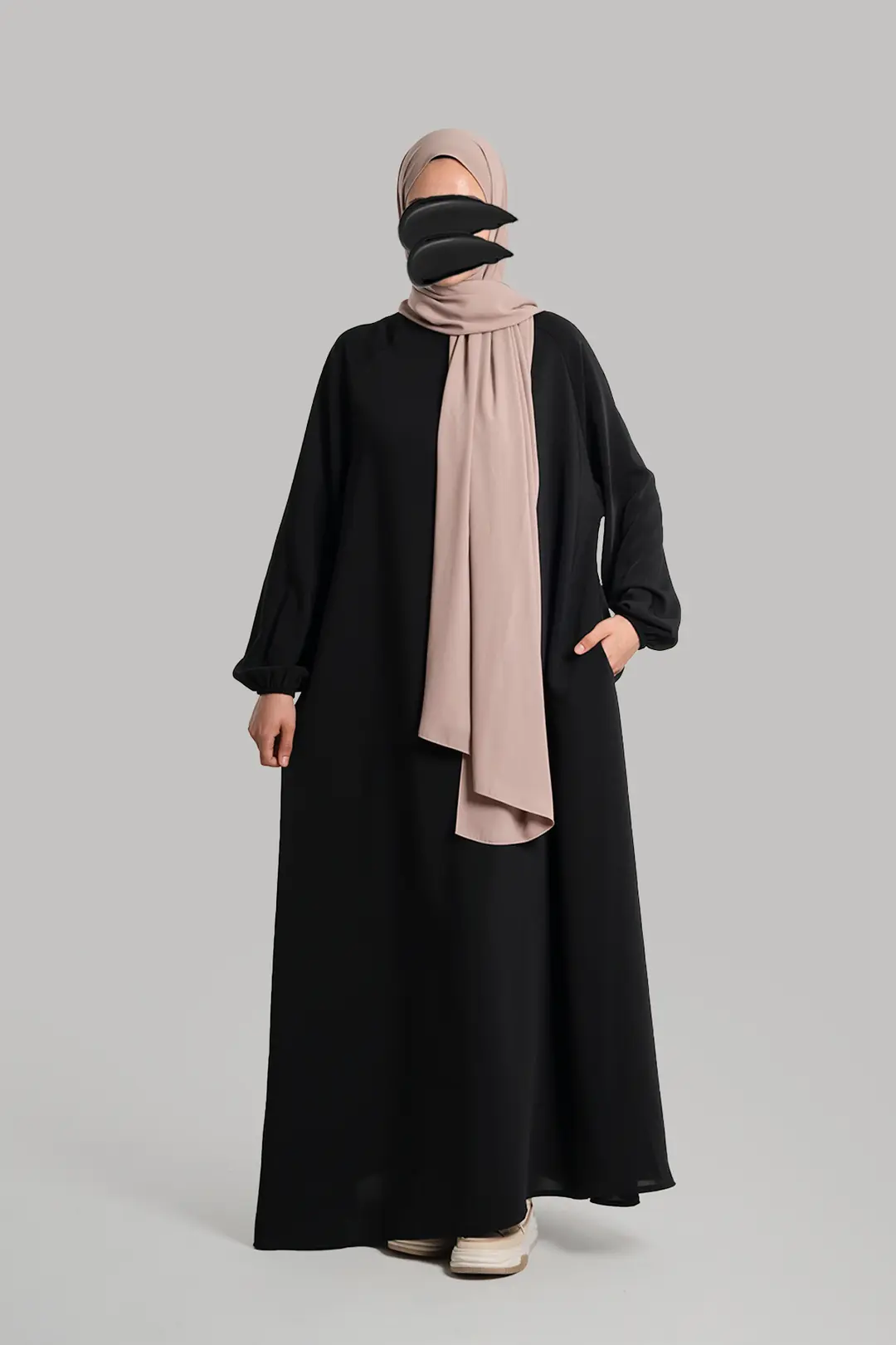 Kloş Model Sade Ferace Siyah 4