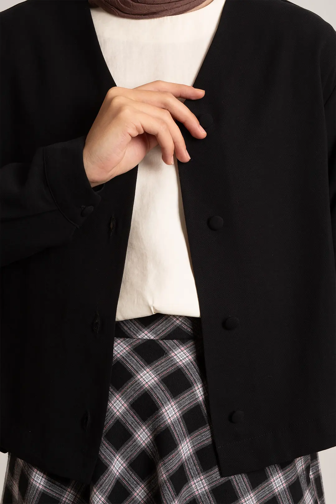 Modal Button-Down Jacket, Black 3