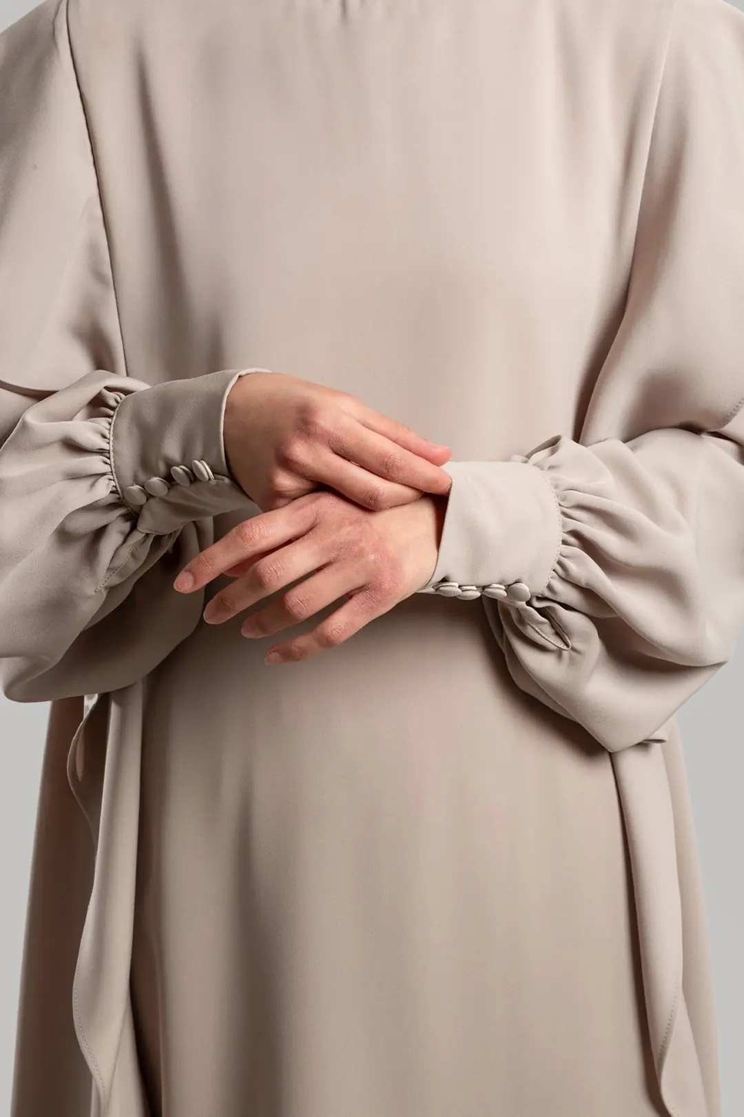 Ruffled Dress, Abaya, Stone 4