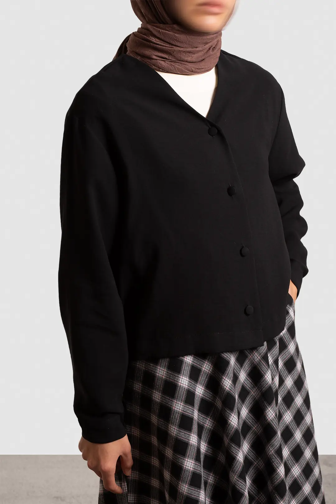 Modal Button-Down Jacket, Black 5