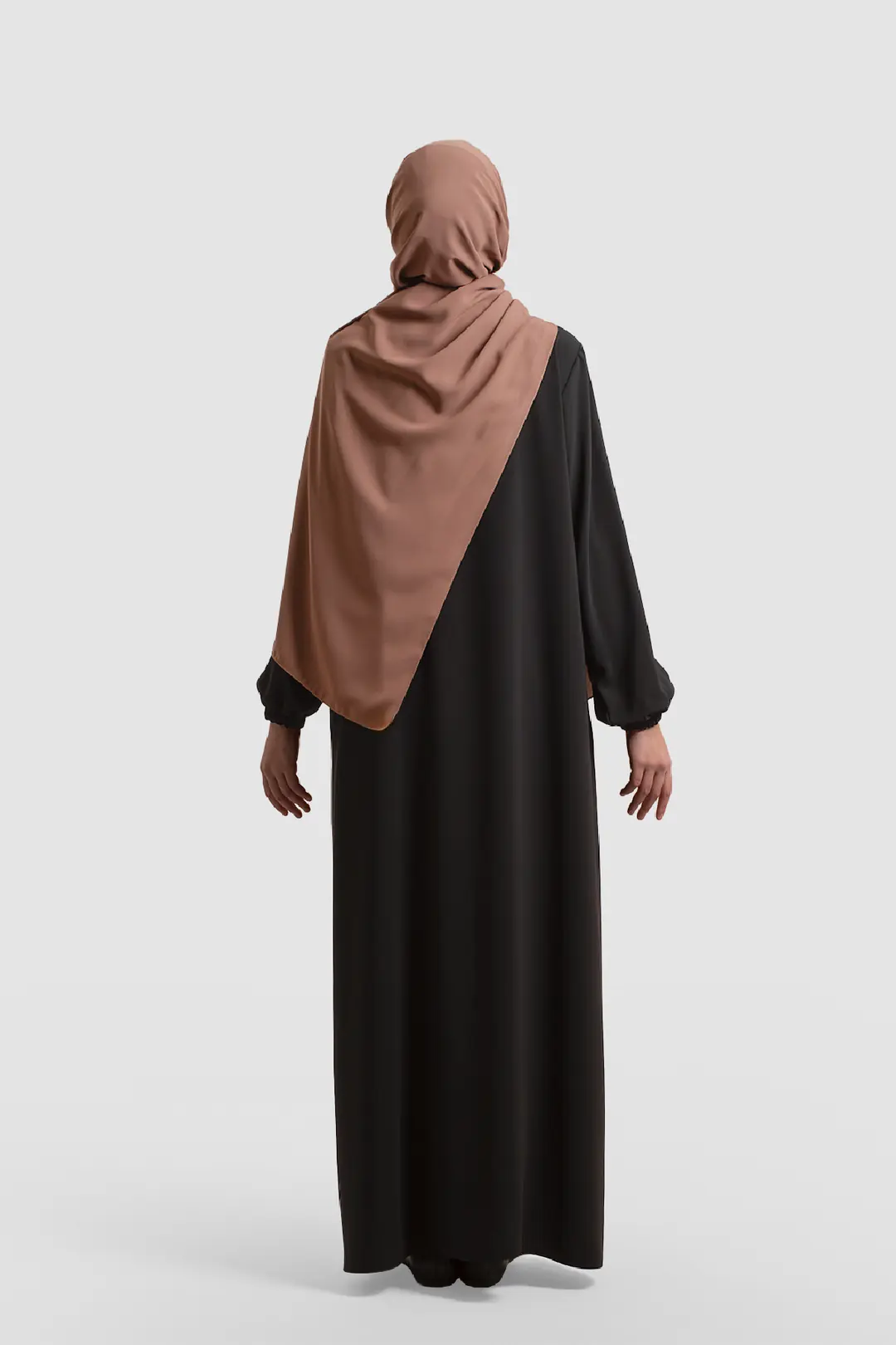 Arya Full-Length Zippered Abaya Black 6