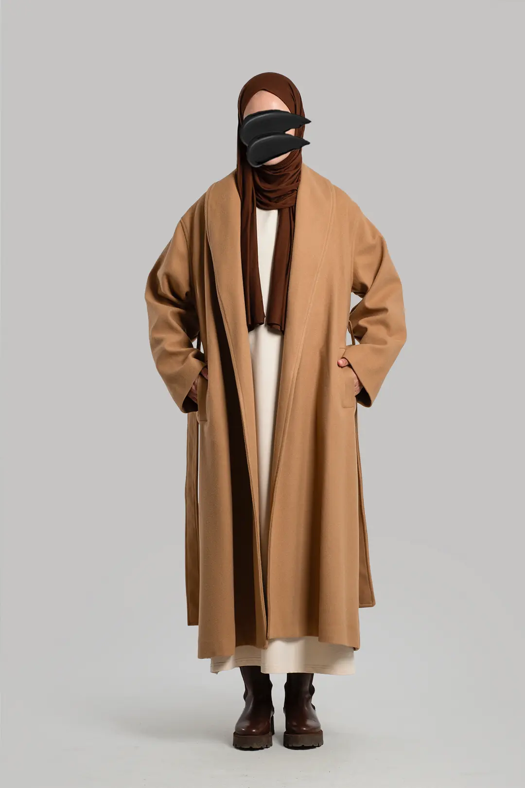 Şal Yaka Kaşe Hırka Camel