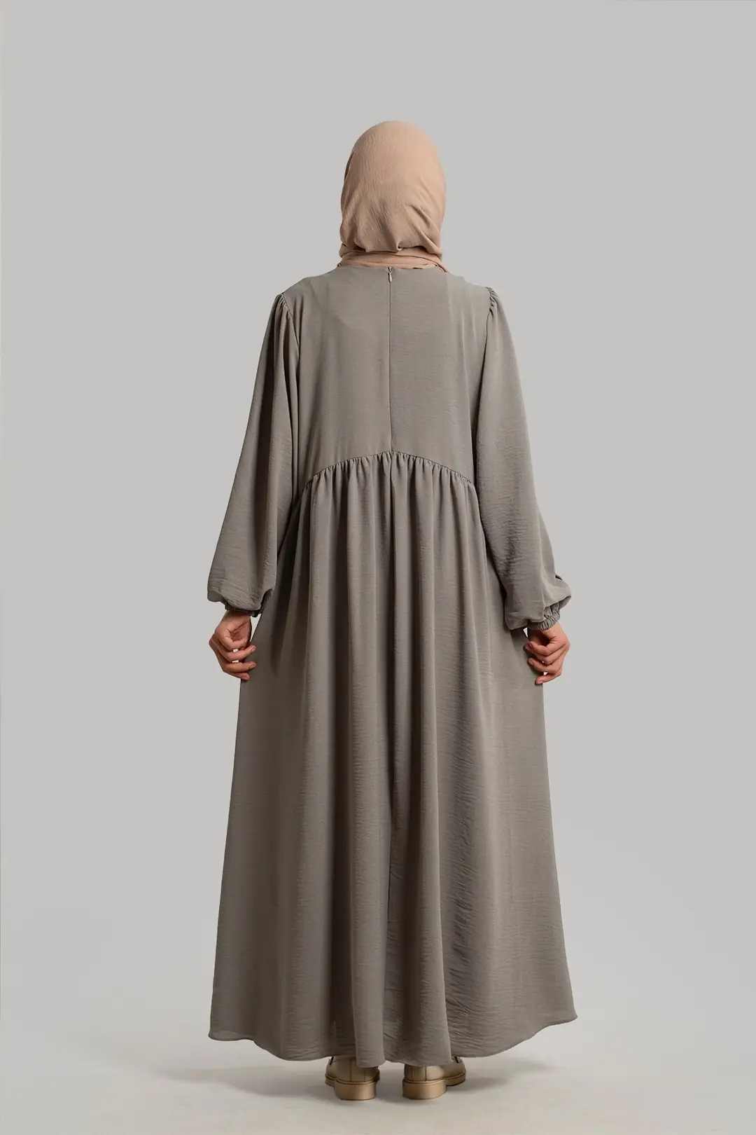 Robalı Ayrobin Elbise Gri 7