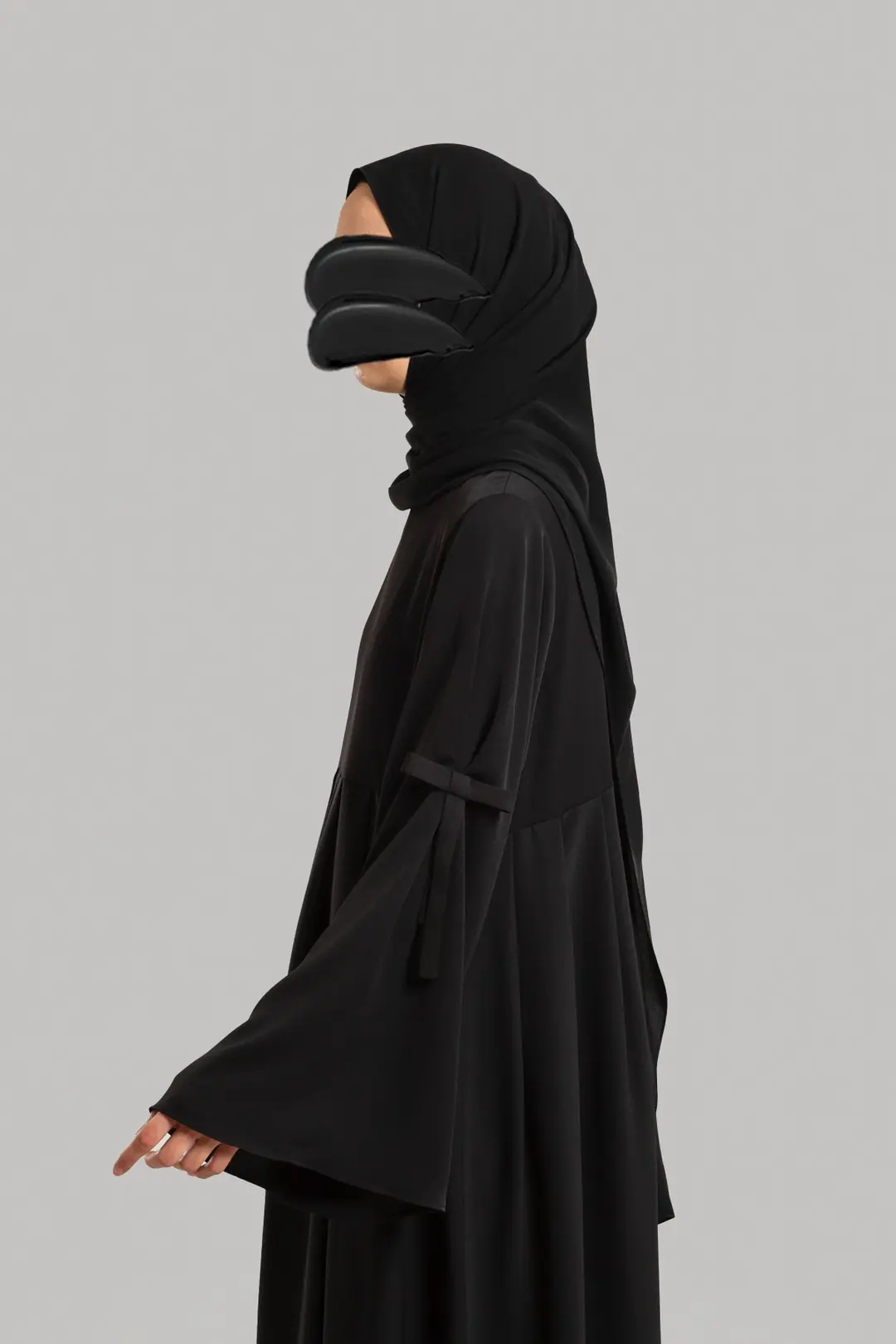 Black Abaya with Bow 3