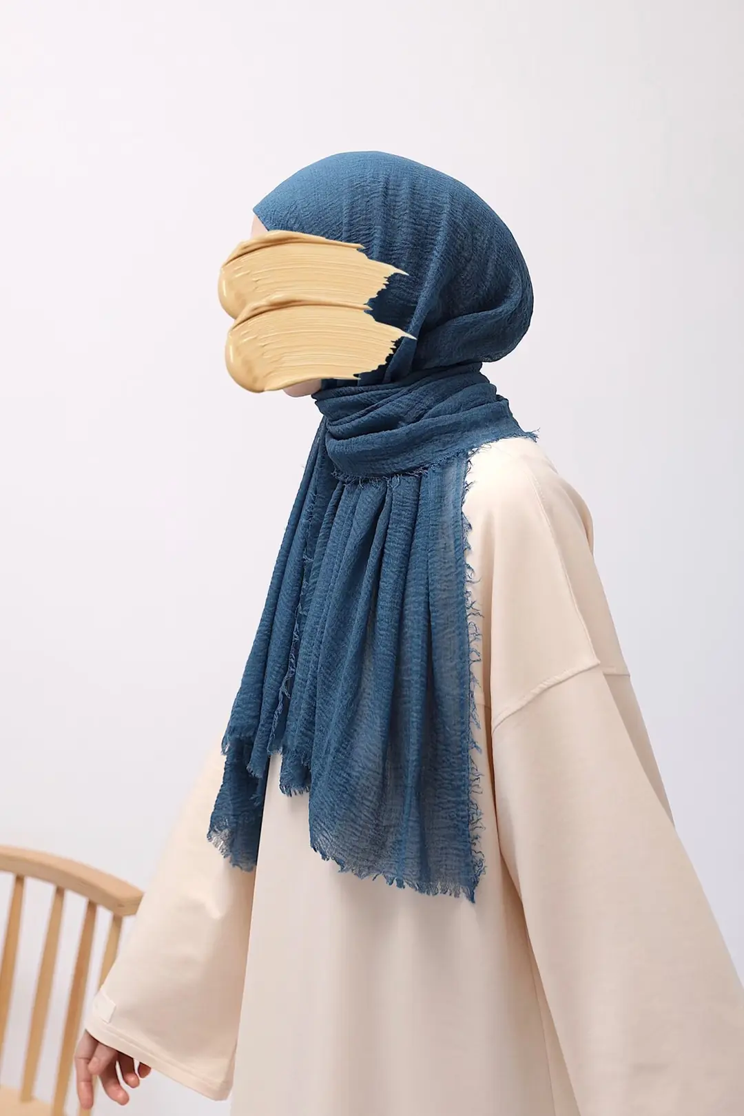 Indigo Crinkle Shawl 4