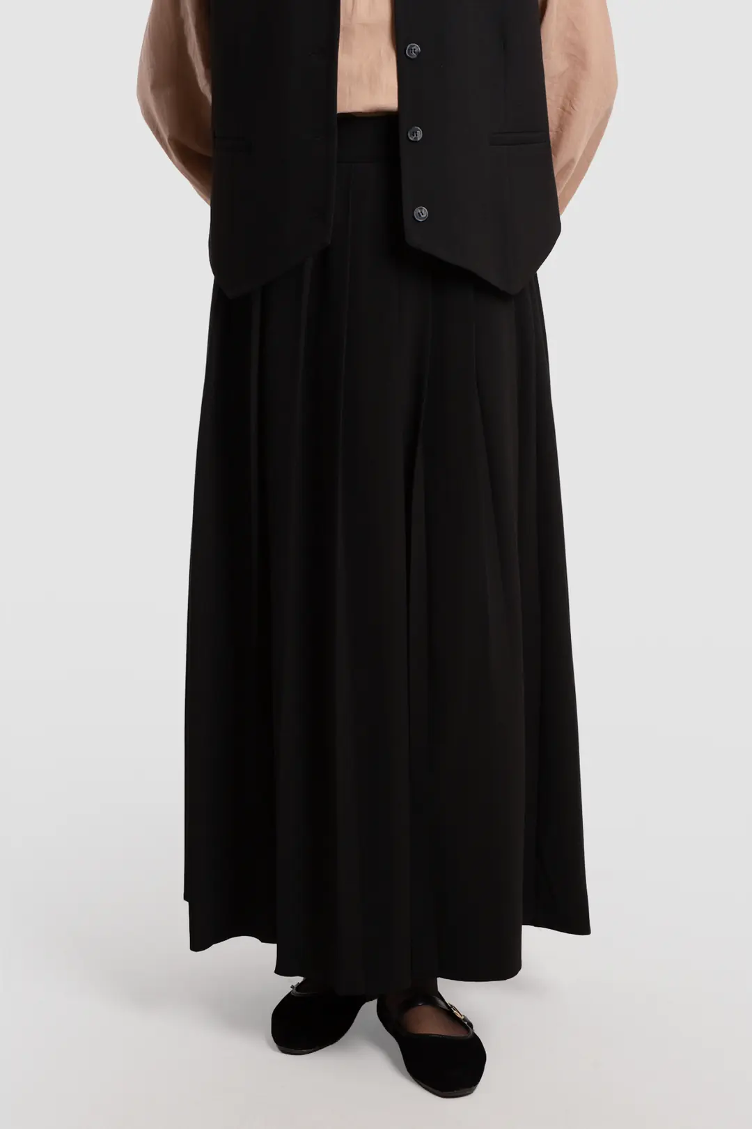 Pleated Viscose Skirt Black 6
