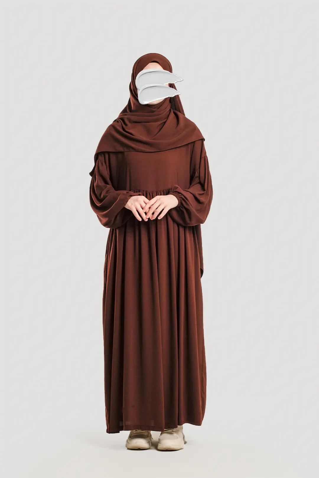 Hijab Dress, Abaya, Dark Brown 8