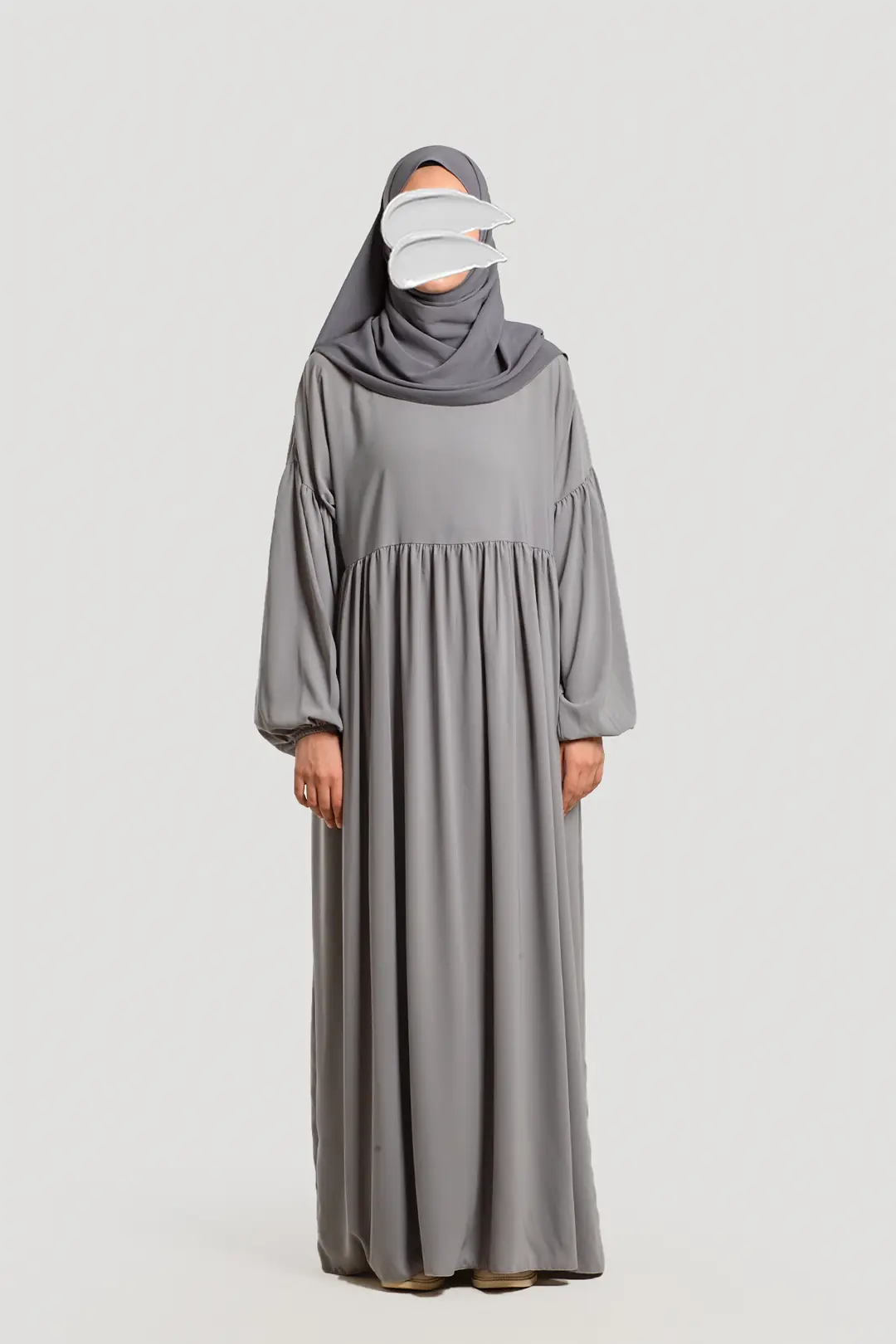 Hijab Dress Abaya Grey 3