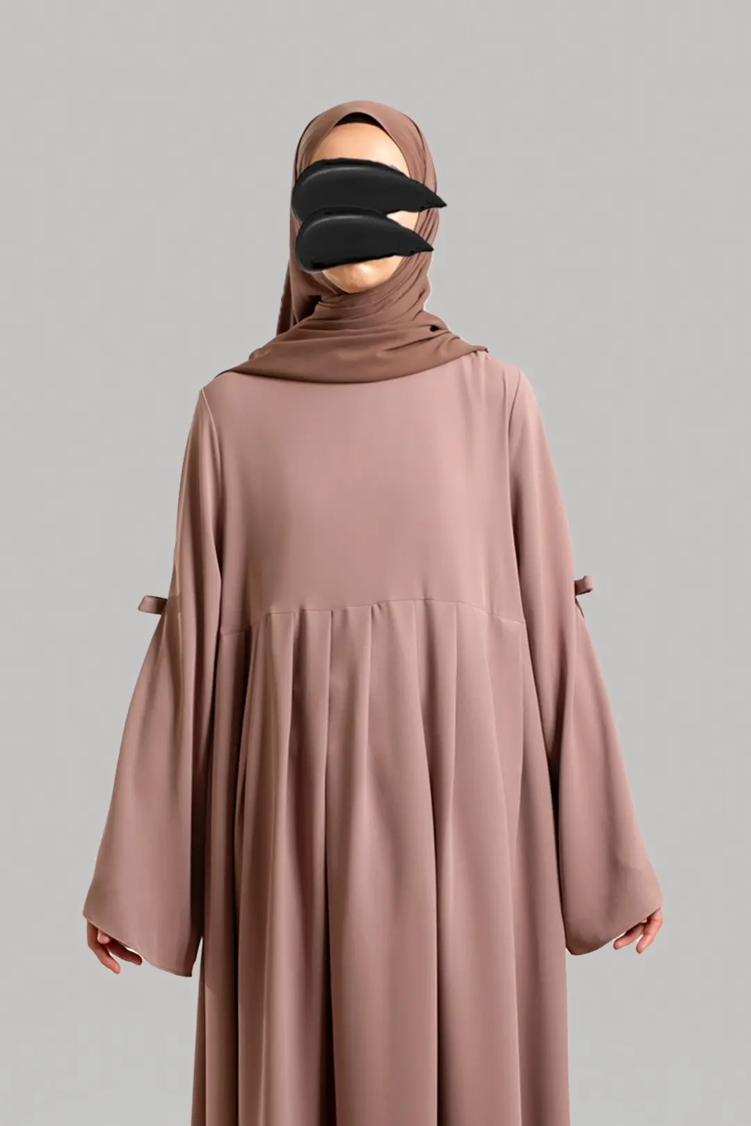 Bow-trimmed Abaya Sandstone 4