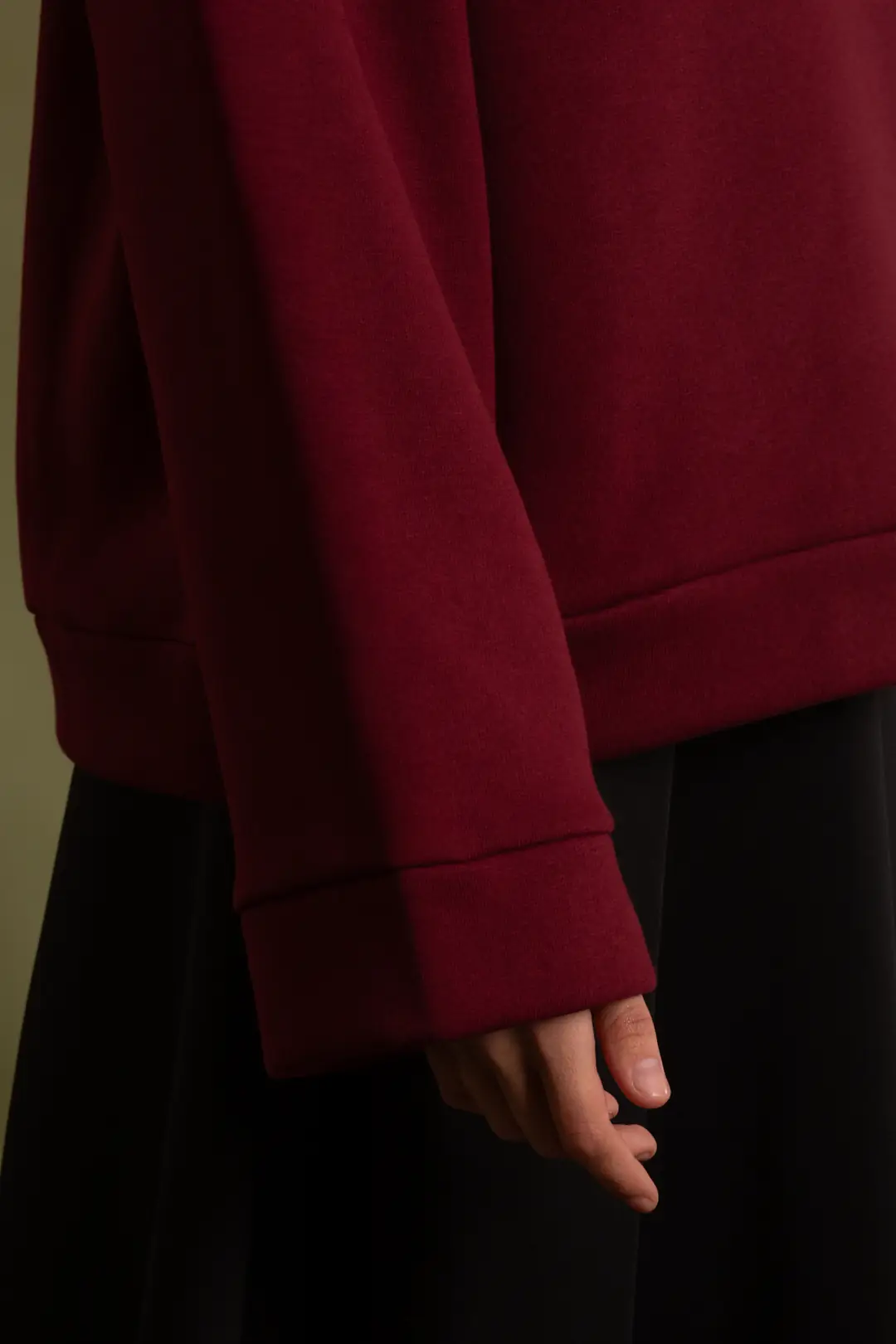 Basic Hooded Sweatshirt Burgundy 5