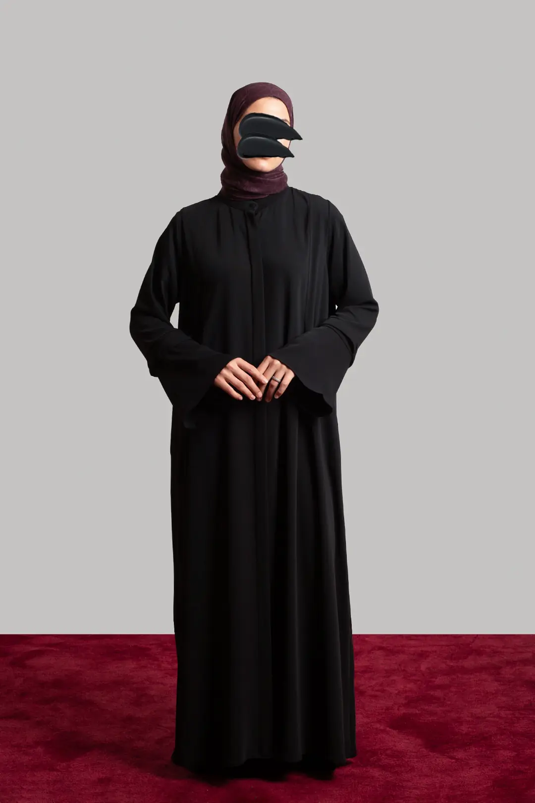Spanish Cufflink Abaya Black