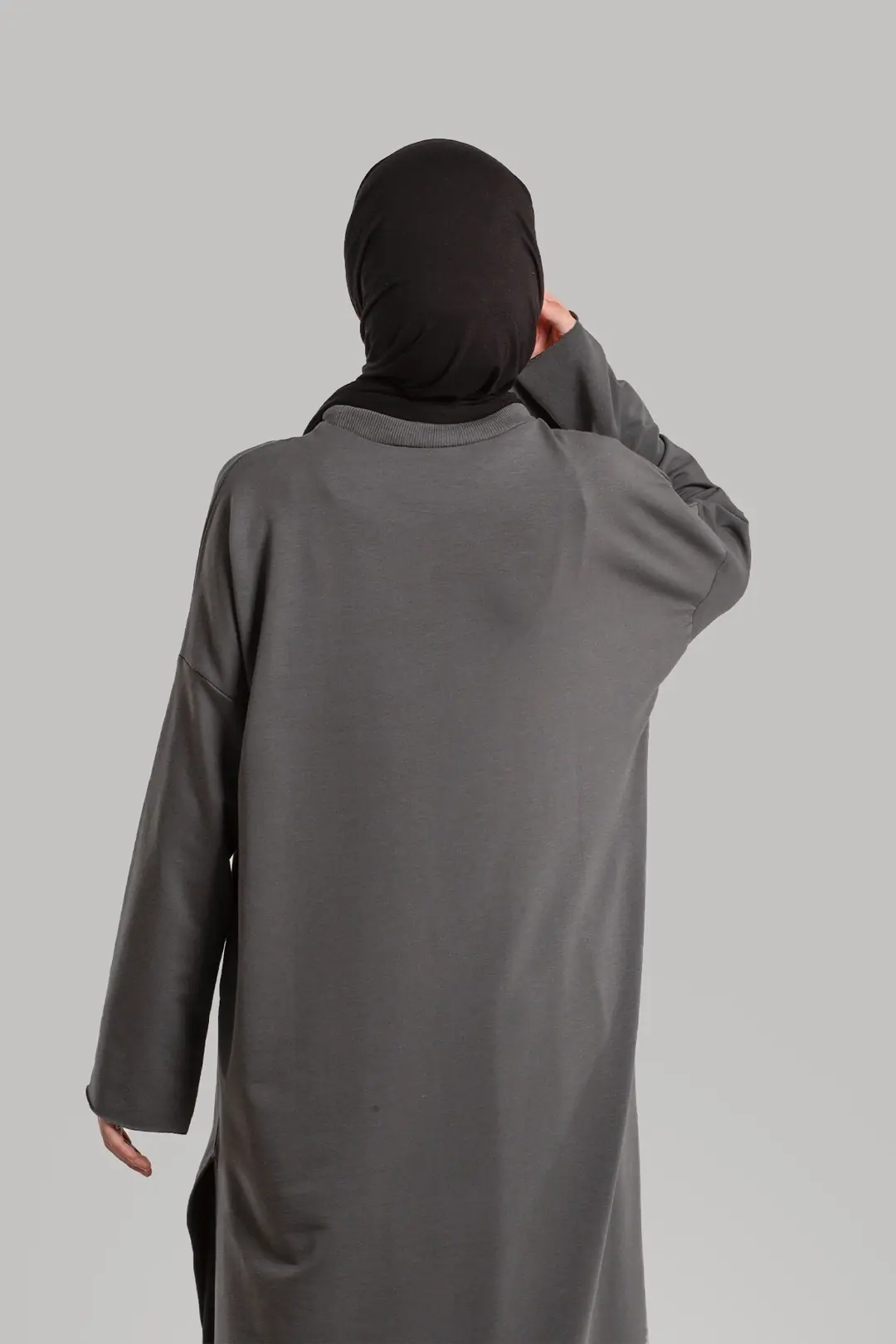 Etek Üstü Pamuklu Tunik Füme 7