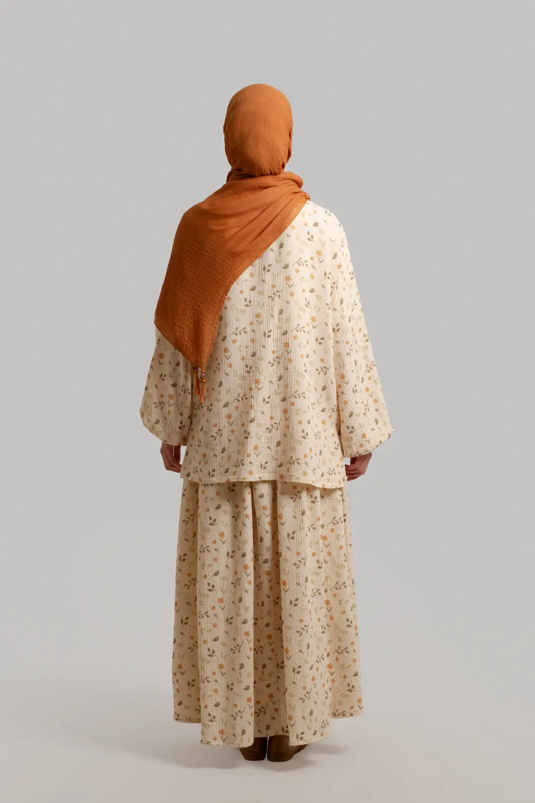 Tie-Up Muslin Set with Flowers 10