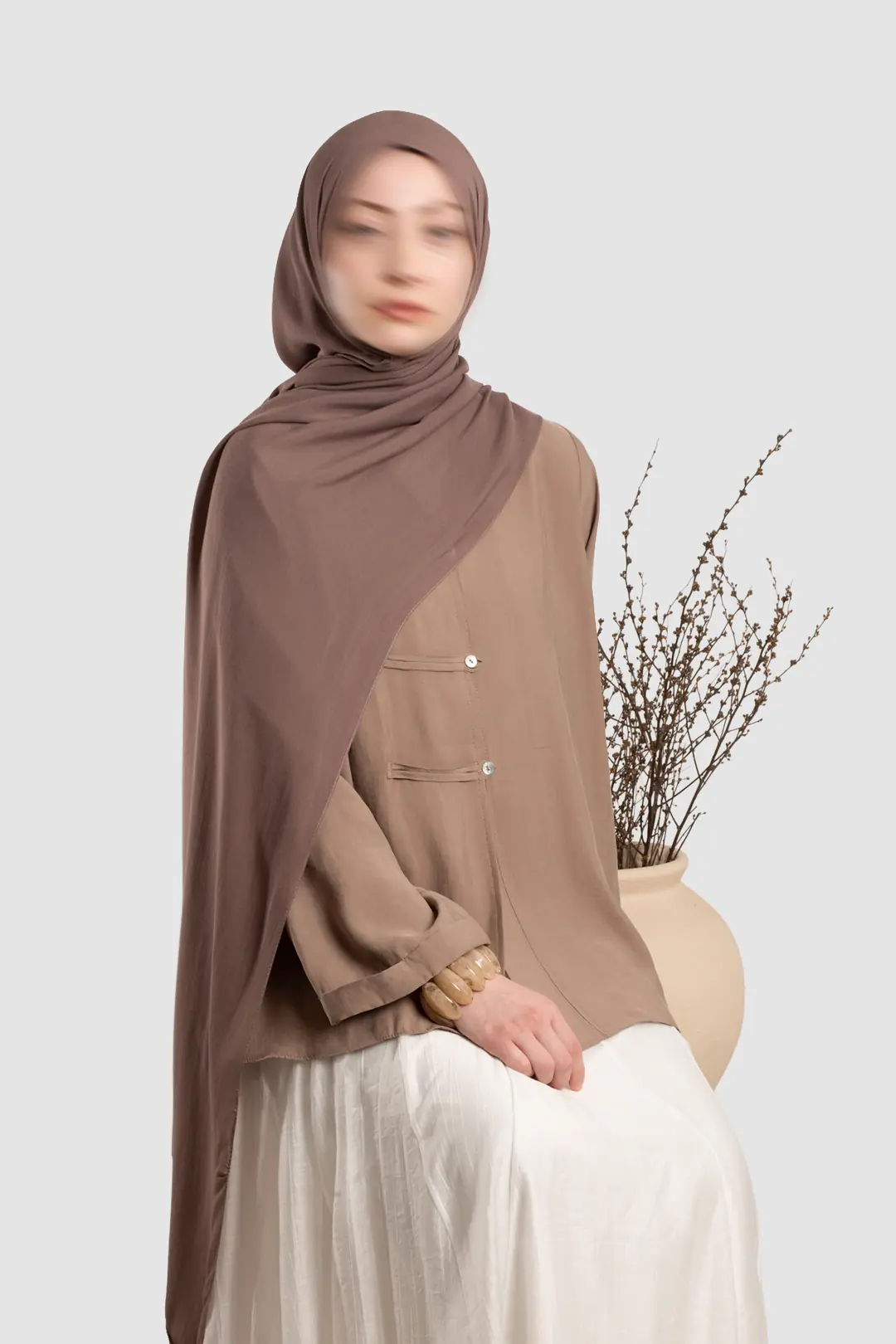 Soft Viscose Shawl, Mink 2