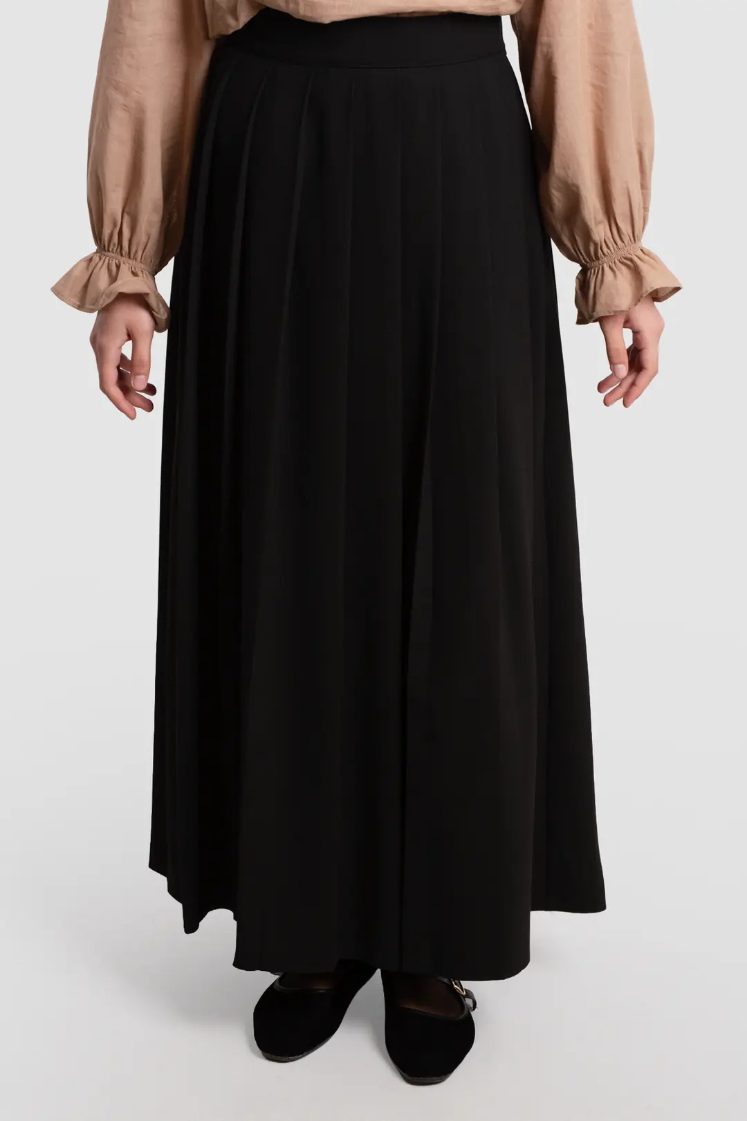 Pleated Viscose Skirt Black 4