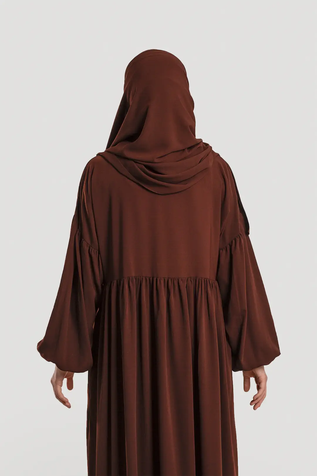Hijab Dress, Abaya, Dark Brown 5