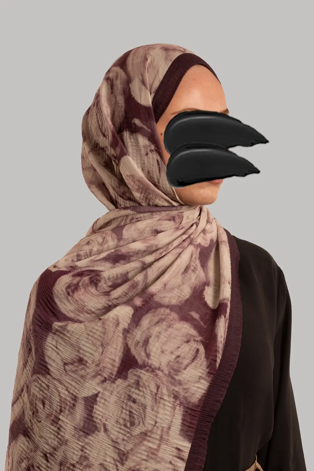 Muslin Ethereal Patterned Muslin Shawl, Plum 2