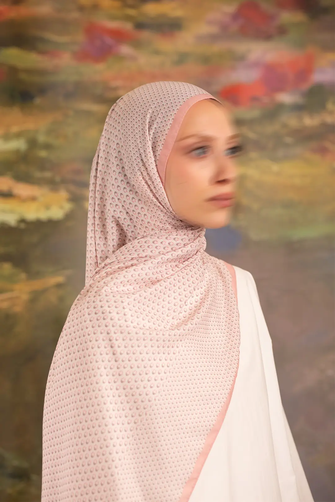 Pudra Buharı Desenli Soft Şal Şeker Pembe 4