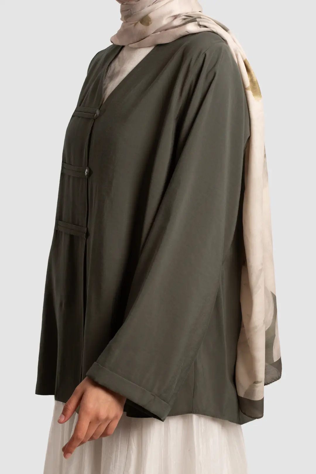 Birit Detaylı Modal Gömlek Soft Yeşil 6