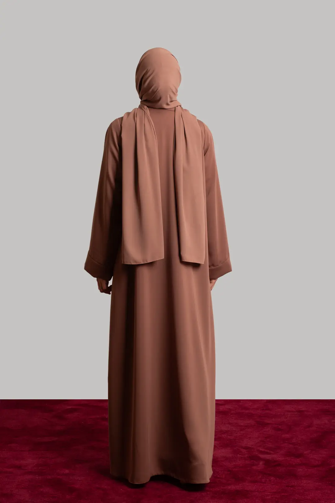 Birit Detaylı Abaya Açık Kahve 7