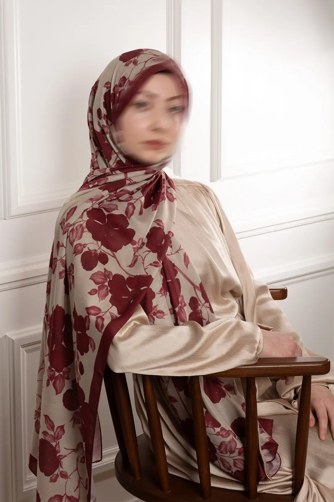 Amber Buğusu Desenli Soft Şal Vizon 6