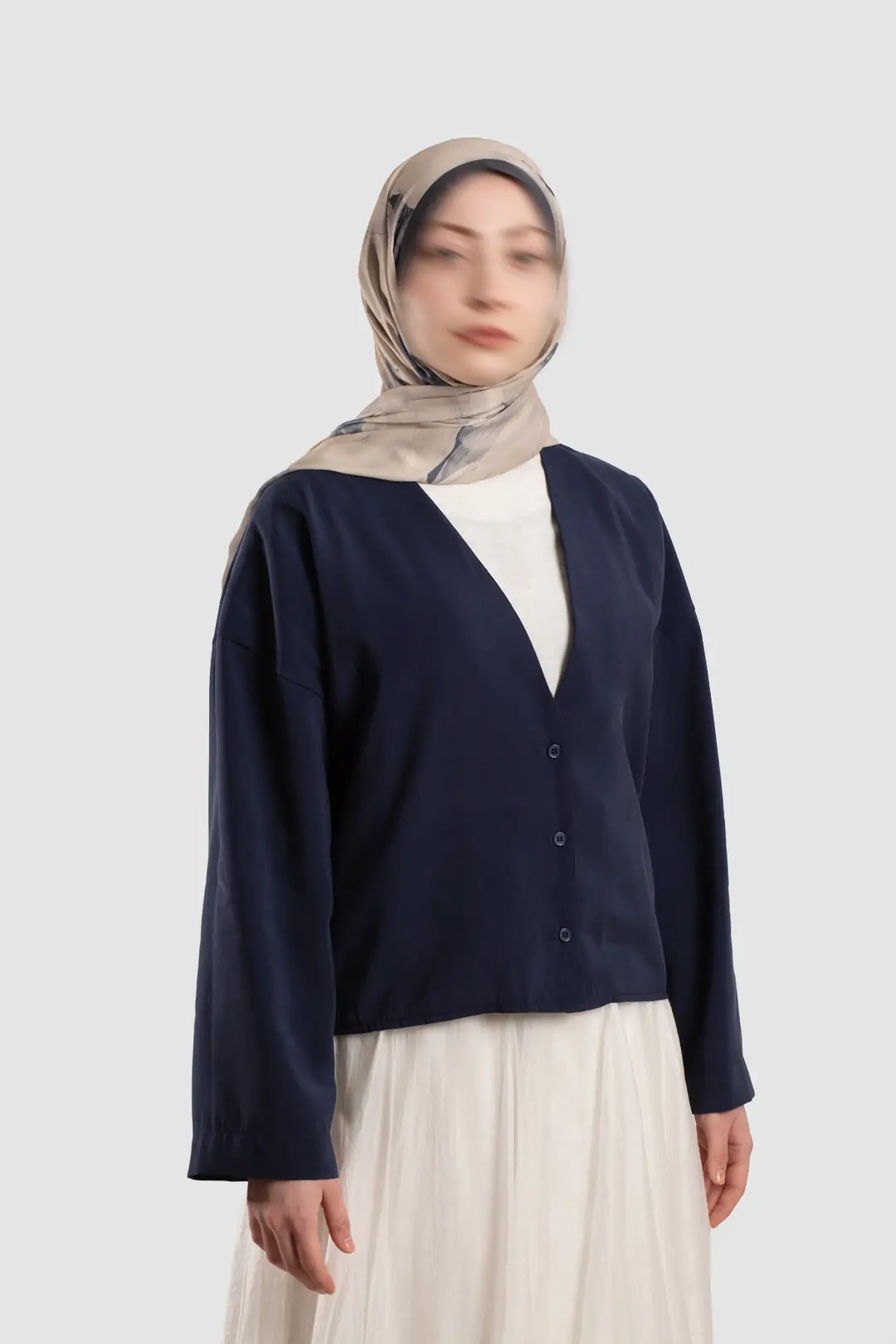 Soft Modal Button-Down Jacket, Navy Blue 7