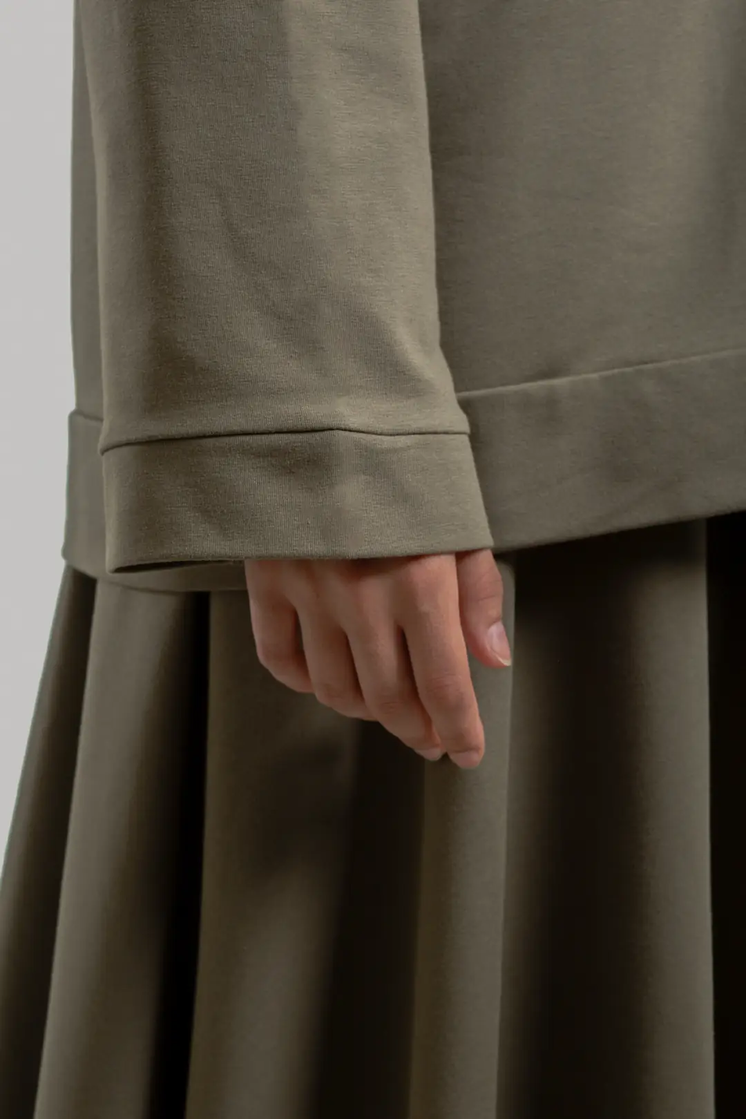 Form-stitched Zip-up Sweatshirt, Sage. 8