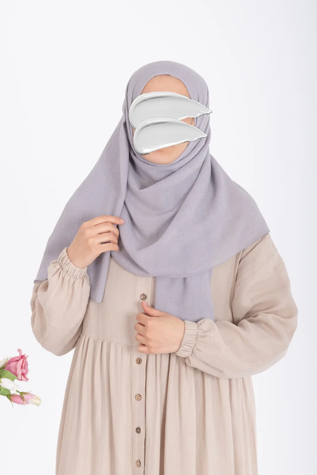 Natural Krinkıl Şal Gri