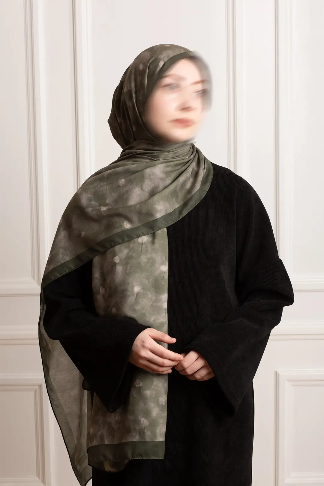 Distant Garden Patterned Soft Shawl, Soft Green 2