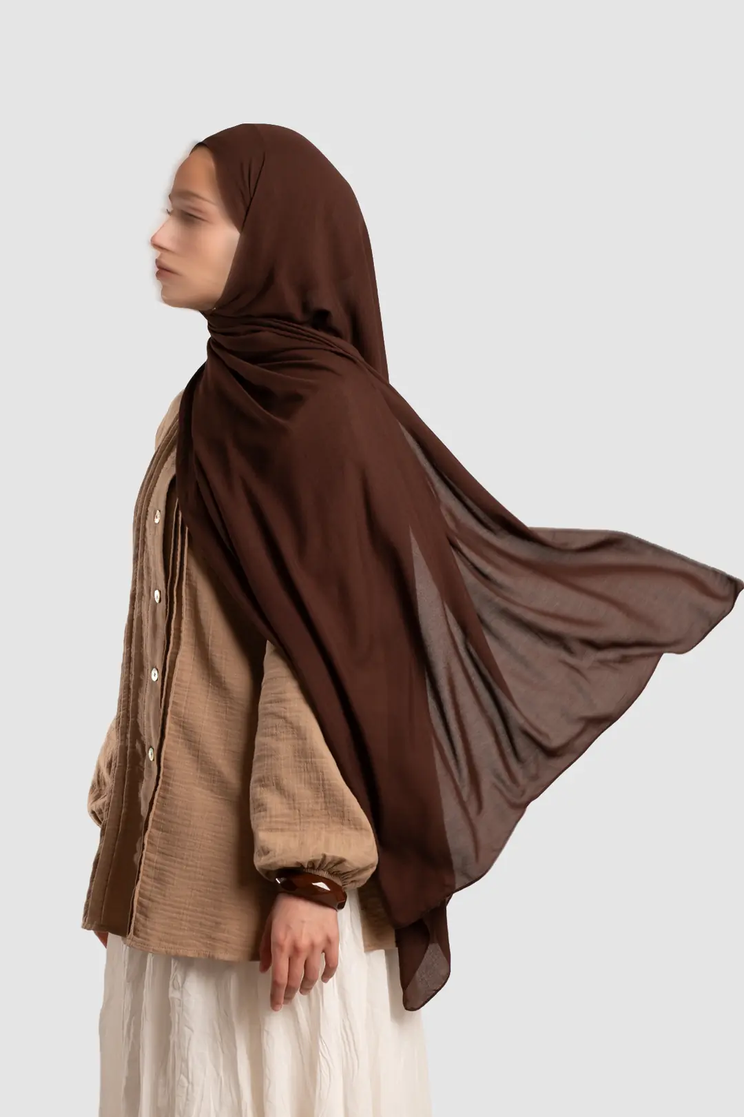 Soft Viscose Scarf, Dark Brown 4