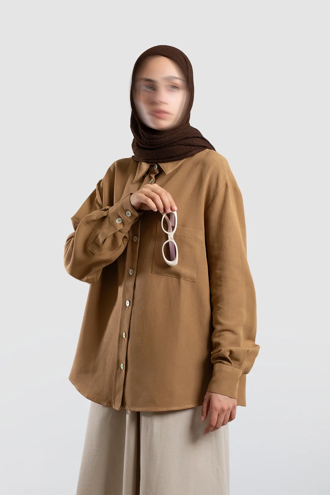 Klasik Yaka Keten Gömlek Hardal 4