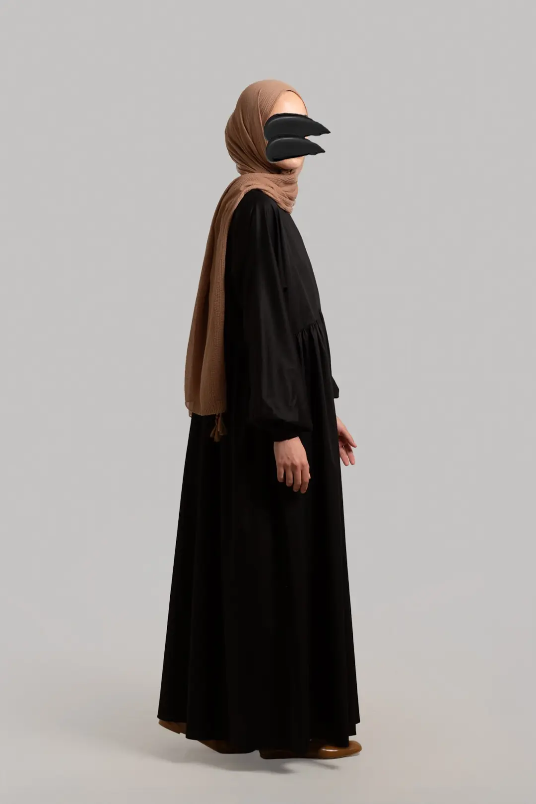 Basic Cotton Satin Dress Black 5