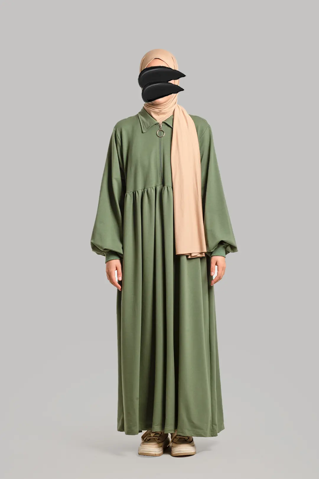 Hijab Cotton Dress Mint
