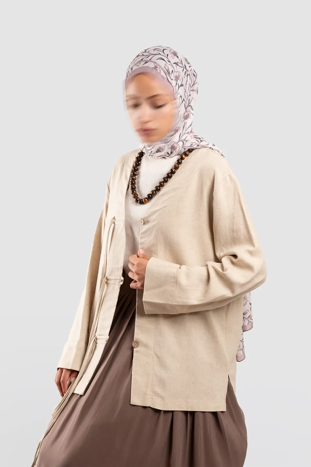 Birit Detaylı Kimono Ceket Taş 8