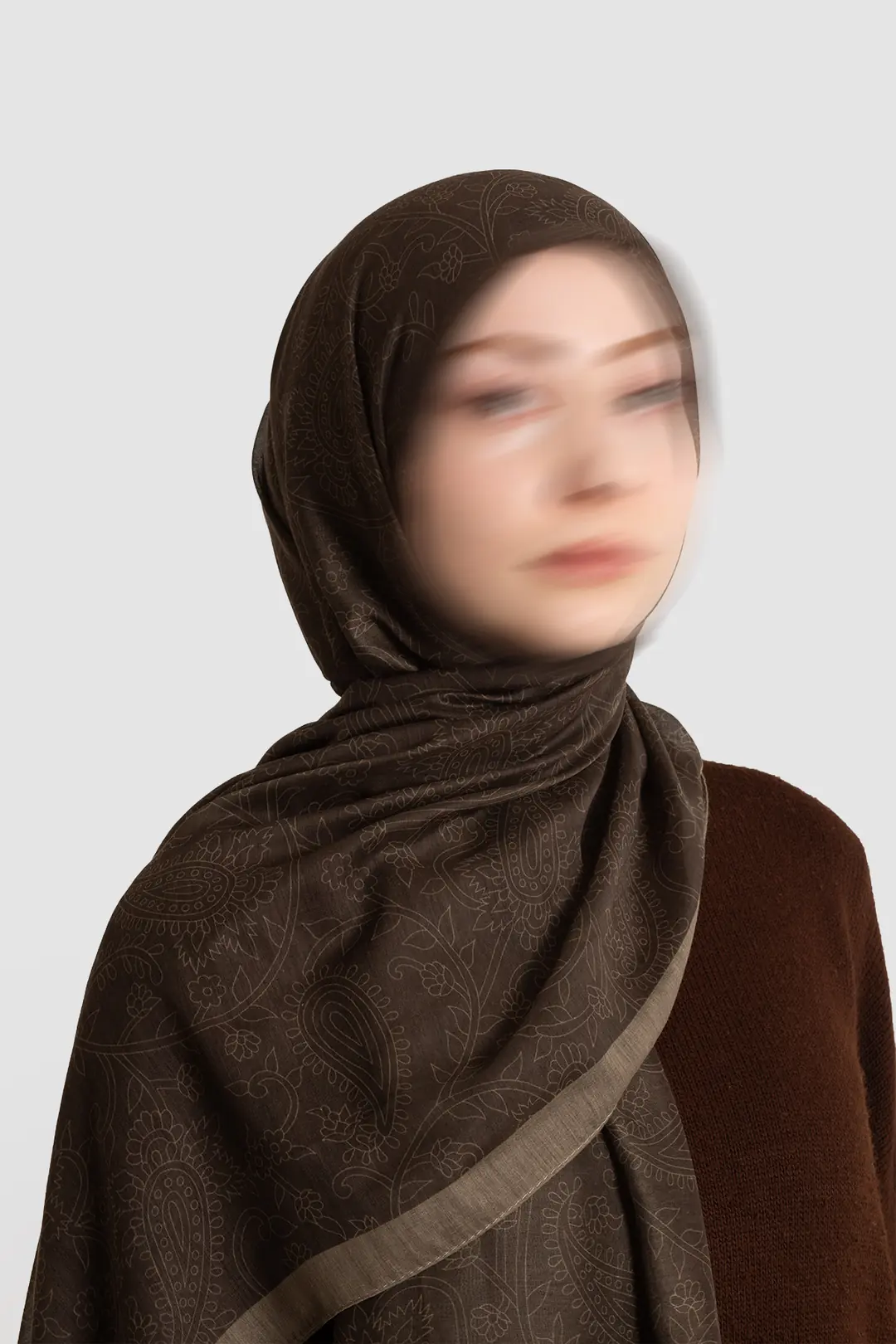 Mystic Texture Patterned Cotton Scarf, Khaki 3