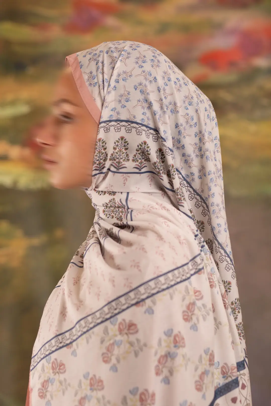 Floral Harmony Desenli Soft Şal Somon 5