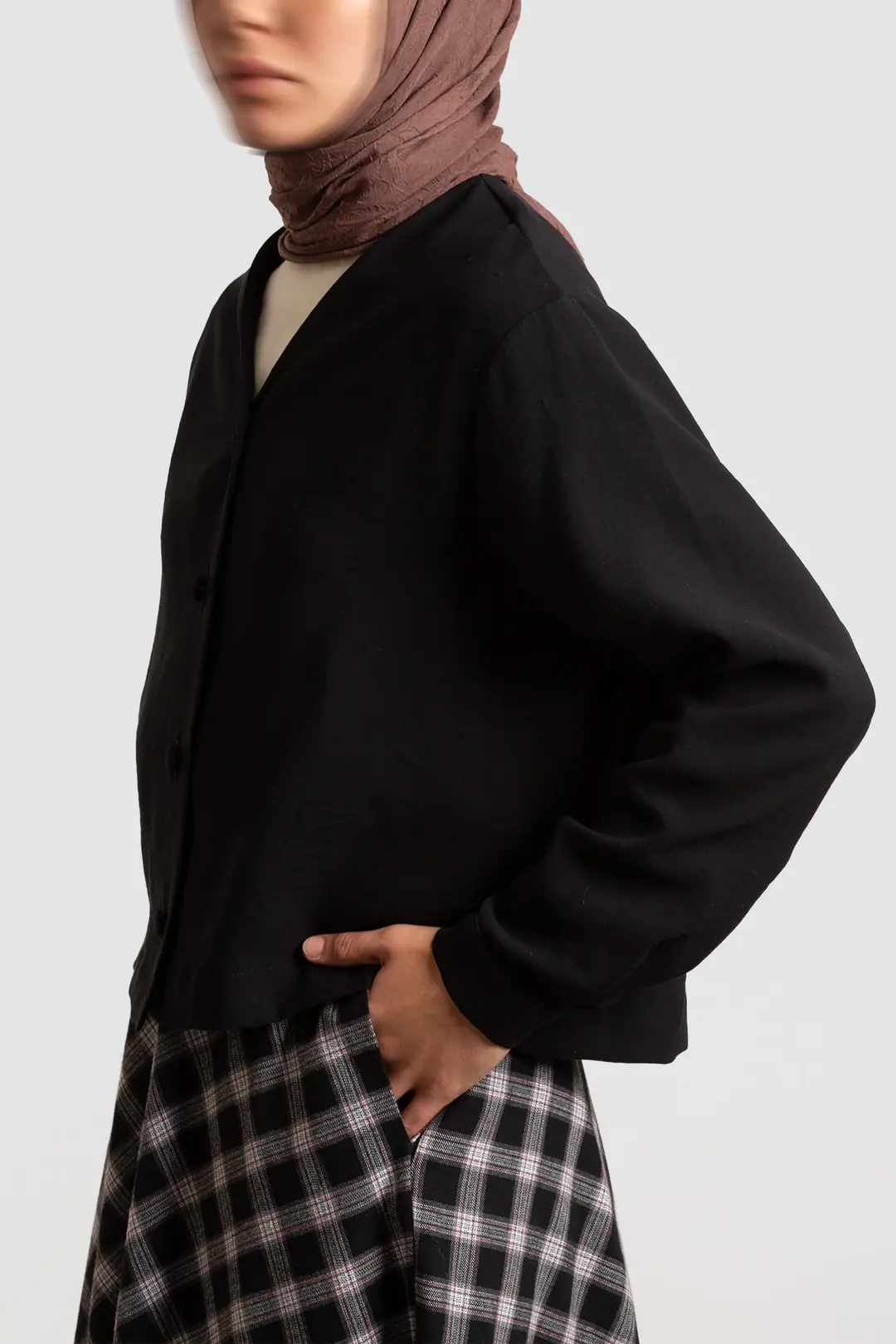 Modal Button-Down Jacket, Black 6