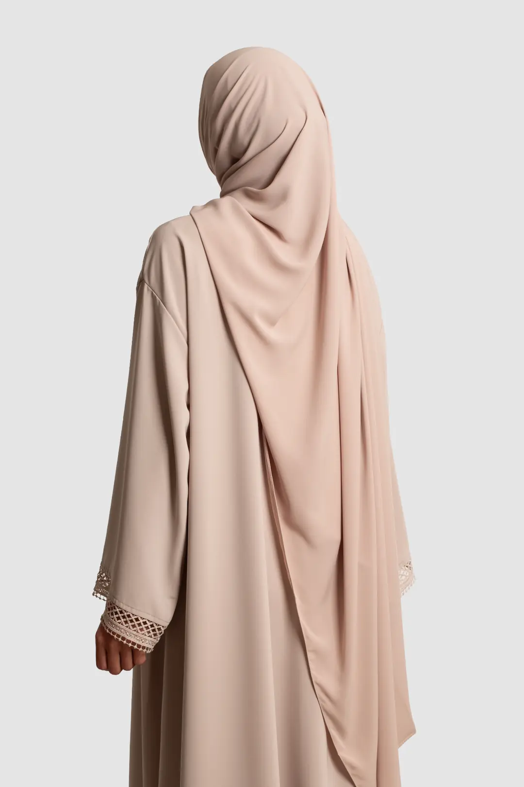 Lace Detail Abaya Set with Stones 9