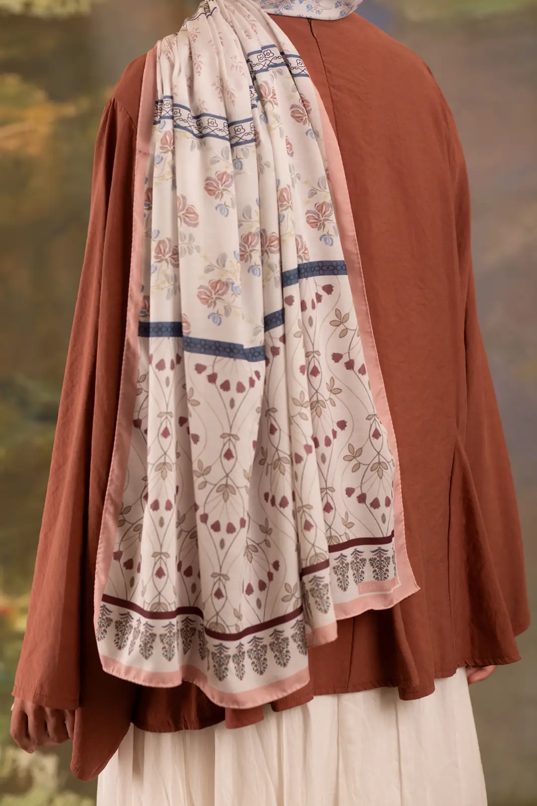 Floral Harmony Desenli Soft Şal Somon 8
