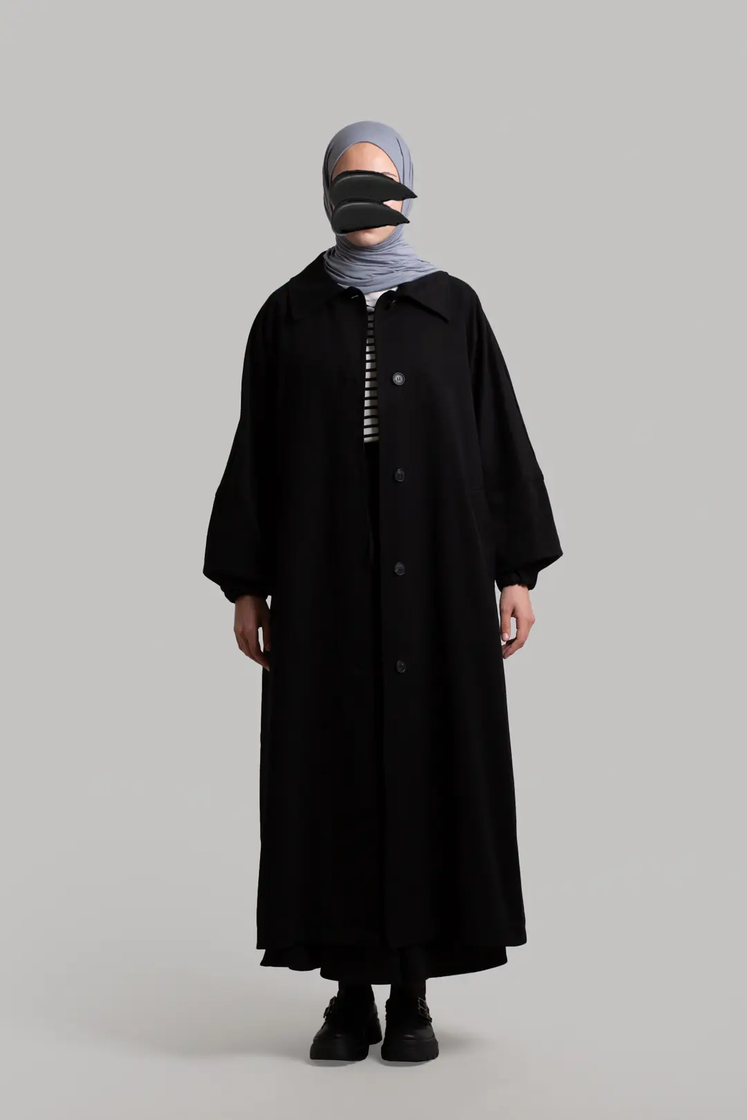 Premium Oversize Trench Coat Black