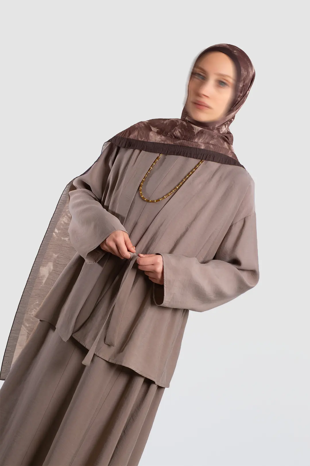 Modal Kimono Jile Elbise Takım Taş 4