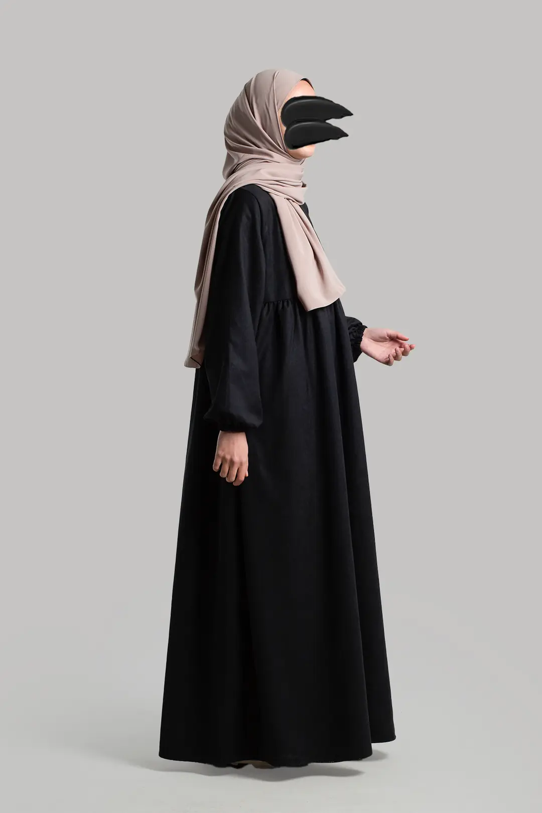 Suede Dress Abaya Black 6