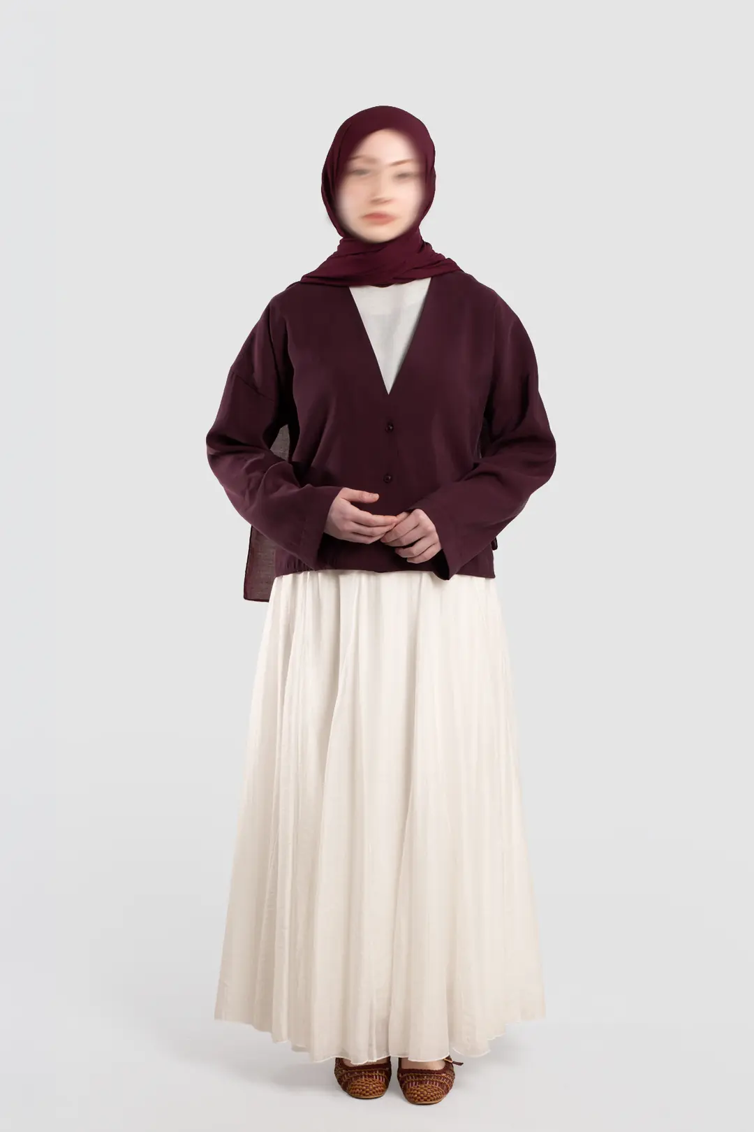 Soft Modal Button-Down Jacket, Plum 7
