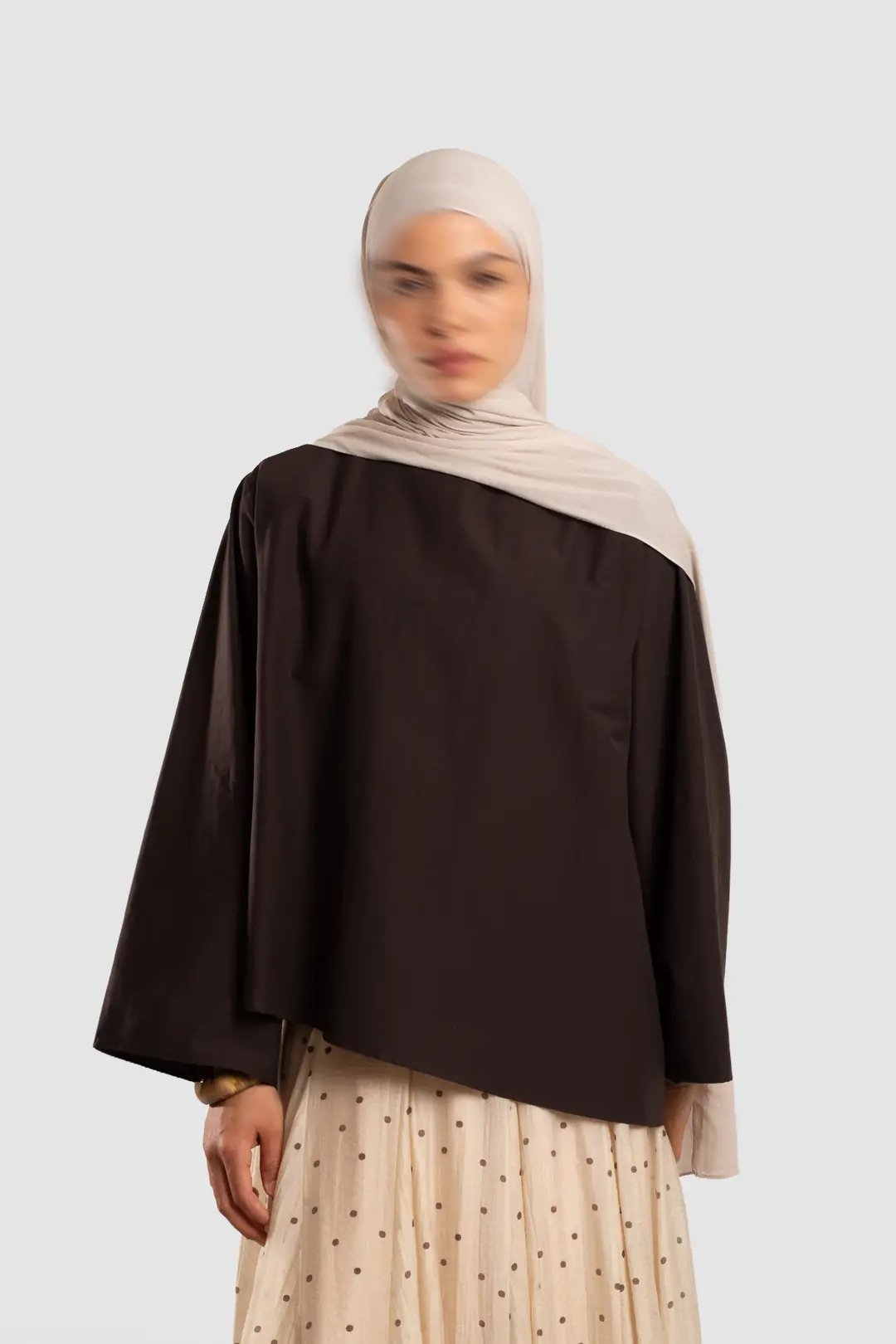 Asymmetric Poplin Blouse, Dark 5